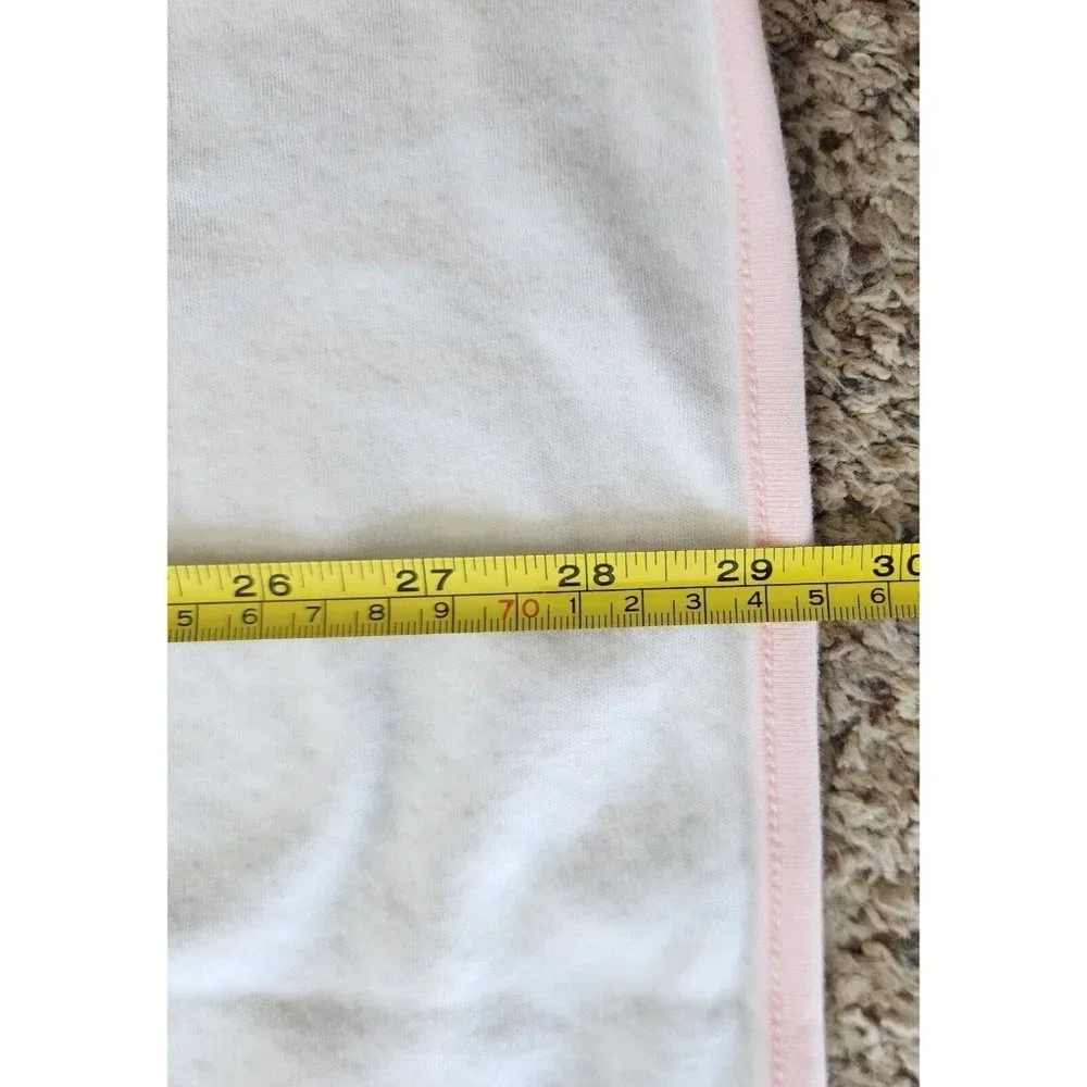 Little Me Thin Baby Girl Blanket White/Pink‎ Polka Dot Flower Embroidery 30